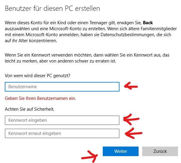 Windows11: Neuen Lokalen Benutzer Anlegen Ohne Microsoft Konto - KH EDV ...